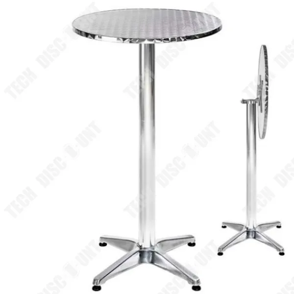 LUNAVO Småbord>Rund Barbord - TD - 60x60 cm - Aluminium - Halkfri - 75 kg belastning