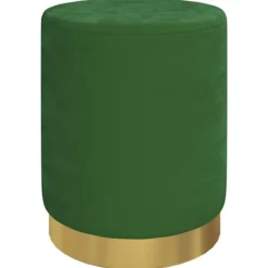 vidaXL Sittpuffar>Rund förvaringspall grön sammet 31 x 37 cm