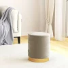 vidaXL Pallar>Rund förvaringspall mörkgrå sammet 31 x 37 cm
