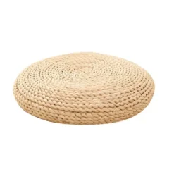 FMYSJ Sittpuffar>Rund Naturlig Pouf Vävning Kudde Fyll Silke Tråd Kudde Mjuk Yoga Stol Säte Matta Fönster Pad (B (FMY)