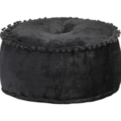 vidaXL Sittpuffar>Rund sammetspuff 40x20 cm antracit