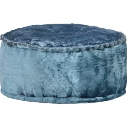 vidaXL Sittpuffar>Rund sammetspuff 40x20 cm blå