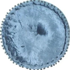 vidaXL Sittpuffar>Rund sammetspuff 40x20 cm blå