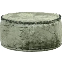 vidaXL Sittpuffar>Rund sammetspuff 40x20 cm grön