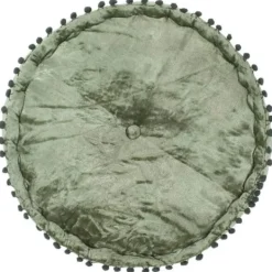 vidaXL Sittpuffar>Rund sammetspuff 40x20 cm grön