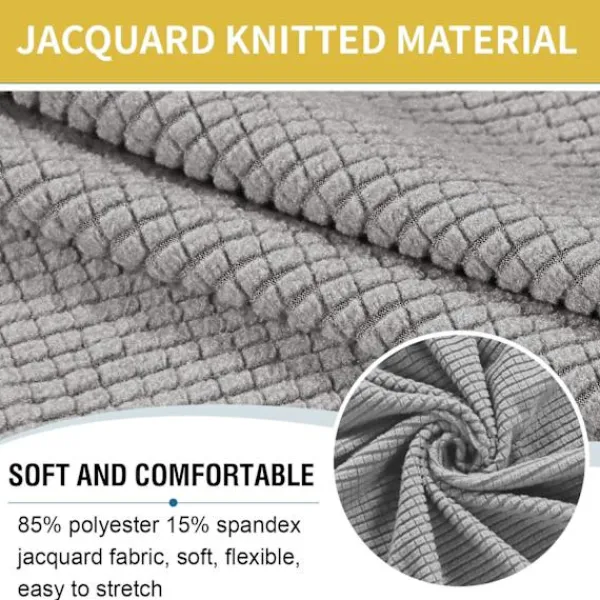 EURL Sittpuffar>Runt stretch jacquard överdrag (khaki, stor), fotpallöverdrag, fölsto