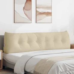 vidaXL Sängar>Ryggkudde Kräm 180 x 24 x 50 cm tyg