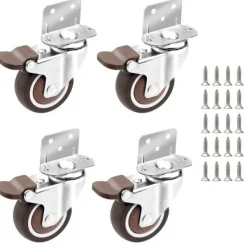 Balkongmöbler>RYI-4x hjul - 25 mm för möbler Små svängbara hjul med broms