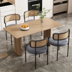 Matgrupper>Sammetsmatstol, set om 4, modern, enkel fritidsstol med fyra metallben