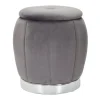 B2X Sittpuffar>Sammetspuff med förvaring, grå, 43x43 cm