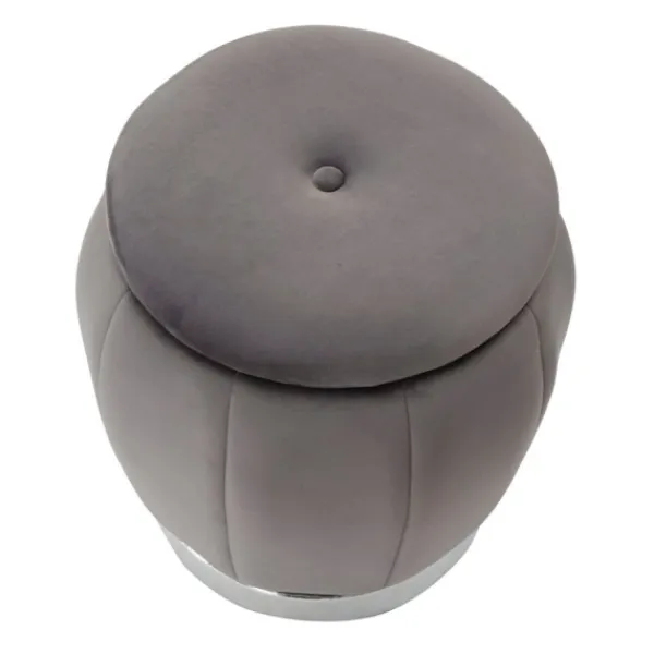 B2X Sittpuffar>Sammetspuff med förvaring, grå, 43x43 cm