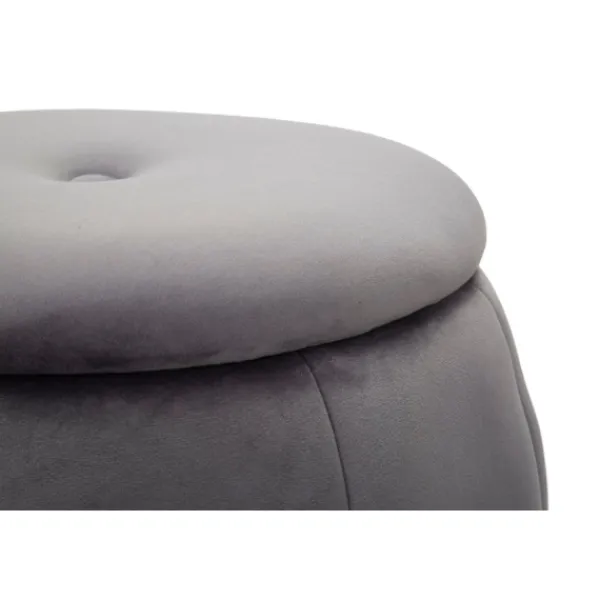 B2X Sittpuffar>Sammetspuff med förvaring, grå, 43x43 cm