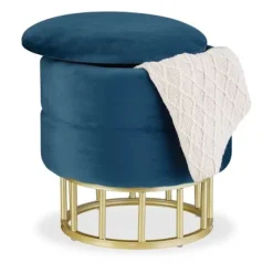 Northix Sittpuffar>Sammetspuff med förvaringsutrymme