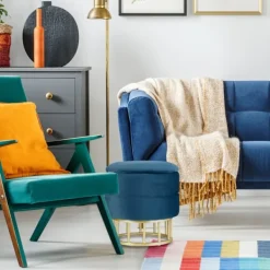 Northix Sittpuffar>Sammetspuff med förvaringsutrymme