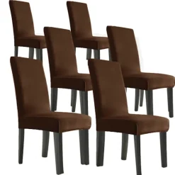 Stolar>Sammetsstolsöverdrag Tjockt Kaffe Sex-pack 6pack