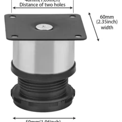 Köksö>Sats med 4 rostfria köksmöbelben - Justerbara - Runda