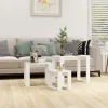 vidaXL Soffbord>Satsbord 3 st vit högglans konstruerat trä