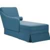 vidaXL Fåtöljer>Schäslong med bolster och höger armstöd blå sammet