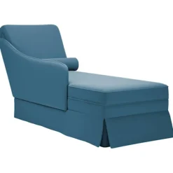 vidaXL Fåtöljer>Schäslong med bolster och höger armstöd blå sammet