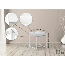 BellaFurn Pallar>Seat Cube, Zitpoef - Versatile & Comant - Rostless Steel Base | Färg: Vit