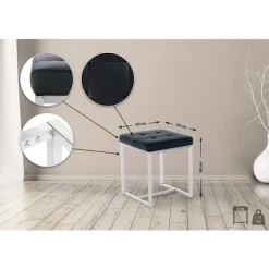 BellaFurn Pallar>Seat Cube, Zitpoef - Versatile & Comant - Rostless Steel Base | Färg: Svart