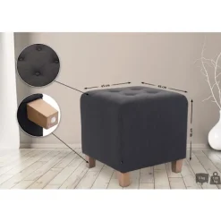 BellaFurn Pallar>Seat Pall, Ottoman - Modern Elegant Design med hållbara dammbeläggningar, komfort och styrka Färg: Mörkgrå