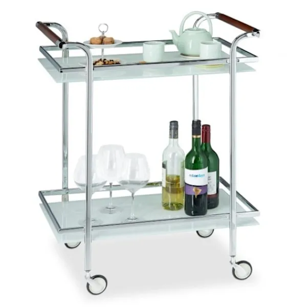 B2X Sideboards>Serveringsvagn frostat glas