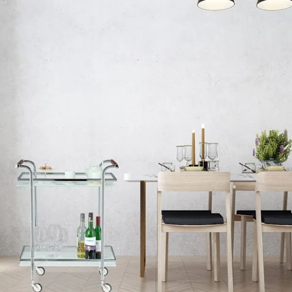 B2X Sideboards>Serveringsvagn frostat glas