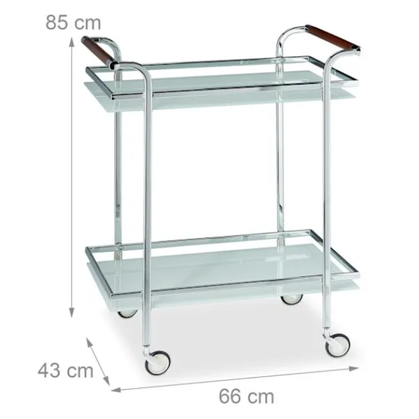 B2X Sideboards>Serveringsvagn frostat glas