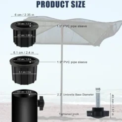 Balkongmöbler>Set (6 delar) Balkongparasolltillbehör, 4 paraplyhålsringar och 2 handskruvar, paraplystativtillbehör för altanbord balkongterrasser