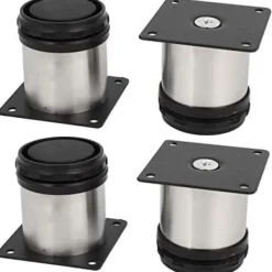 Matbord>Set med 4 Ben i Rostfritt Stål för Köksmöbler - Justerbara -