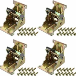 Balkongmöbler>Set med 4 fällbara gångjärn självlåsande plåtvikningsförlängningslås fällbara benkontakter för bordssängsoffa (guld)