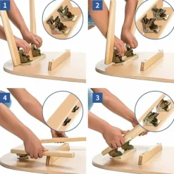 Balkongmöbler>Set med 4 fällbara gångjärn självlåsande plåtvikningsförlängningslås fällbara benkontakter för bordssängsoffa (guld)