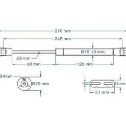 KOOLYOU Skåp>Set med 2 gasdämpare för kök och möbler, 100 N för möbler, skåpgångjärn, spjällarm-mxbc none