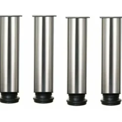 Matbord>Set med 4 justerbara möbelben i rostfritt stål, höjd 25 cm, perfekt för soffa, bord, skåp.