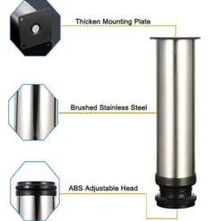 Småbord>Set med 4 justerbara möbelben i rostfritt stål, höjd 25 cm för soffbordsskåp, flera färger YYV