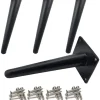 Småbord>Set med 4 lutande bordsben - Sneda avsmalnande 30 cm, svarta metallskåpsben, avsmalnande möbelben, tyst ersättning för soffa, bord och_OF