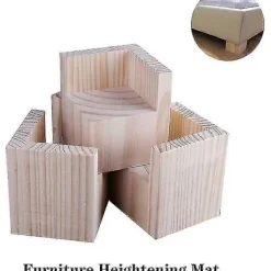 Pallar>Set med 4 Möbelhöjare, Trämöbelhöjare, Sänghöjare, Bordshöjare, Möbelbenslyftfötter för Sängbord (Storlek: 5x5x5cm)_tfrf