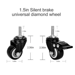 unbranded Stolar>Set med 4 möbelhjul: M8 tunga hjul möbelhjul M8 gänga tunga möbelhjul gummi svängbara hjul möbel fåtölj ca