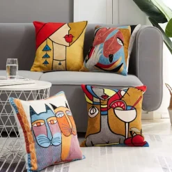 Soffor>Set med 4 Picasso Kuddfodral 45x45 cm Dekorativ Soffkudde - Perfekt