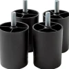 Soffor>Set med 4 Plastfötter för Soffor och Möbler - Höjd 80 mm - Svarta Platinumfötter - Svart Färg - Höjd 8 cm