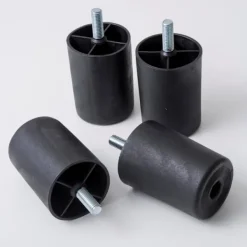 Soffor>Set med 4 Plastfötter för Soffor och Möbler - Höjd 80 mm - Svarta Platinumfötter - Svart Färg - Höjd 8 cm