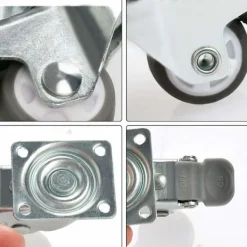 Balkongmöbler>Set med 2 svarta svängbara hjul 38MM hjul med broms, för transportmöbler KLB