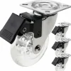 Balkongmöbler>Set med 4 svängbara hjul Industrihjul i polyuretan och transparent PVC med broms 75 mm