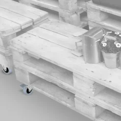 Pallar>Set med 4 Svänghjul för Möbel 50mm med Fästplatta och Kullager, Gummifärgade Hjul GråCO