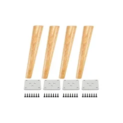 Småbord>Set med 4 trämöbelben, vinklade bordsben med monteringsplattor och skruvar - 30 cm {FY}