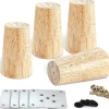 Småbord>Set med 4 trämöblerben, 8 cm ersättningsben för soffa, soffbordben, för säng, skåp, bänk, TV-bänk, skåp, med tillbehör (höger A