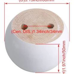 AIZHENCHEN Balkongmöbler>Set med 4 vita runda möbelben i eukalyptusträ 8 x 8 x 5 cm - XF4 -