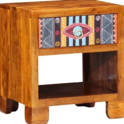 vidaXL Småbord>Sideboard Flerfärgsdesign 40 x 35 x 45 cm massivt akacia