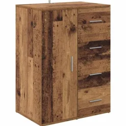 vidaXL Skåp>Sideboard med låda Gammalt trä 59 x 39 x 80 cm Konstruerat trä